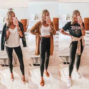 SPANX Faux Leather High Rise Leggings Black